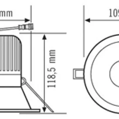 Downlight LED INC ESYLUX STINA 15W 3000K 1300lm Ø109/90mm IP20, blanc 