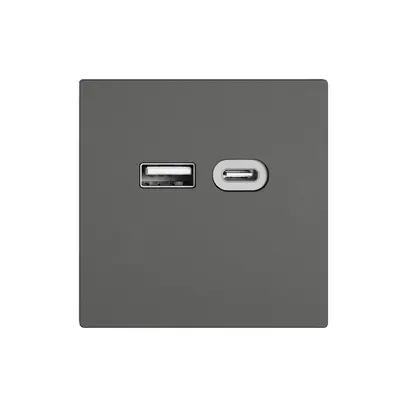 Prise de charge USB EDIZIO.liv SNAPFIX® 230VAC 18W 1×USB A 1×USB C grf 