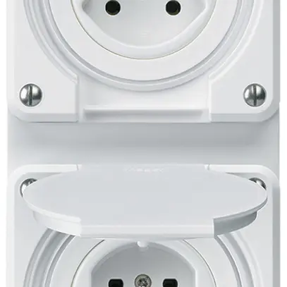 Combi INC 2×1 HA robusto 2×tipo 15 con morsetti a innesto con coperchio bianco 