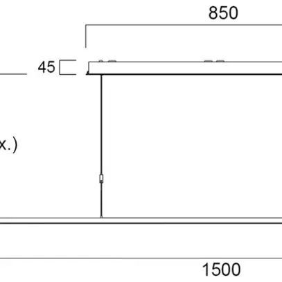 Luminaire suspendu LED Sylvania Areum Suspended 59W 7000lm 840 3h 1.5m blanc 