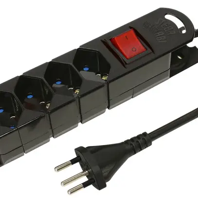 Presa multipla STEBA VARIABL 4×T13 con interruttore 3m nero 