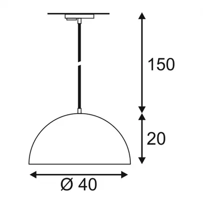 Lampada a sospens.SLV FORCHINI M E27 40W con adattatore 1-fase IP20 nero/oro 