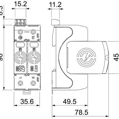 Parafoudre Bettermann SurgeController V20-LCF-1+1+FS-2 