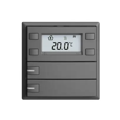 Pulsante RTH INC KNX 2×EDIZIOdue F grigio scuro, con LED RGB 