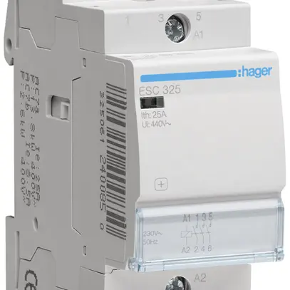 Contattore AMD Hager 230VAC 3 chiusura 0 apertura 25A 2UM 