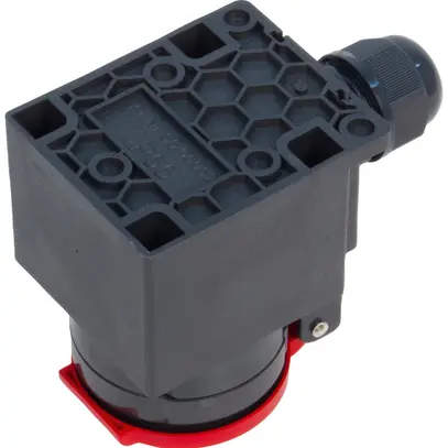 Presa AP Steffen 1×T25 3P 16A 440V IP55 coperchio rosso, nero 