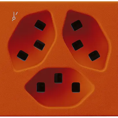 FLF-Steckdose Hager 3×T23, 1×S, D, orange 