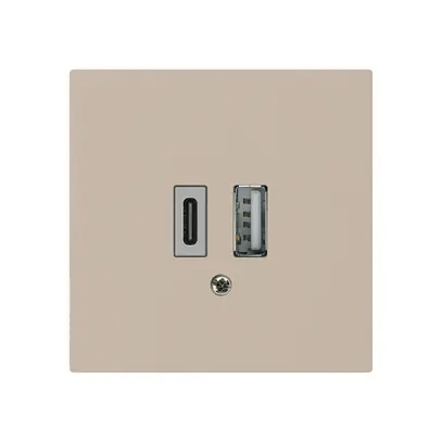 Prise de charge USB kallysto 18W PD 1×type A 1×type C beige 