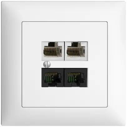 Scatola INC 4×RJ45 2×u/2×s EDIZIOdue bianco R&M swissline NT 2ab 