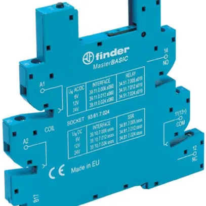 Relaissockel Finder MasterBASIC für Relais Serie 34, 6…24VUC Schraubklemmen 