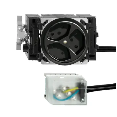 Presa INS FH 3×T13 L3 nero 53mm Snap per cavo piat.powerbus 