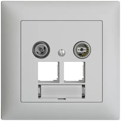 Presa multimedia ENC EDIZIOdue FMI EASYNET 4dB, p.2×RJ45 S-One, grigio chiaro 
