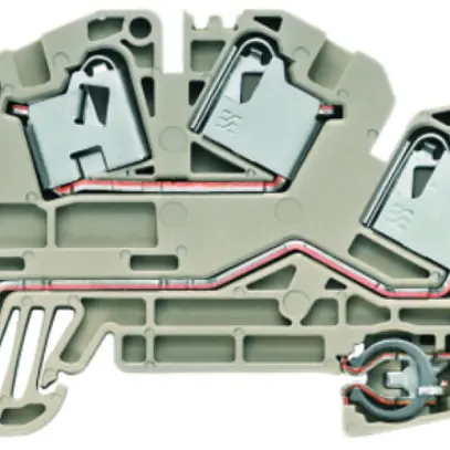 Morsetto d'installazione Weidmüller PDL S/N/L/PE PUSH IN 4mm² 2 piani beige 