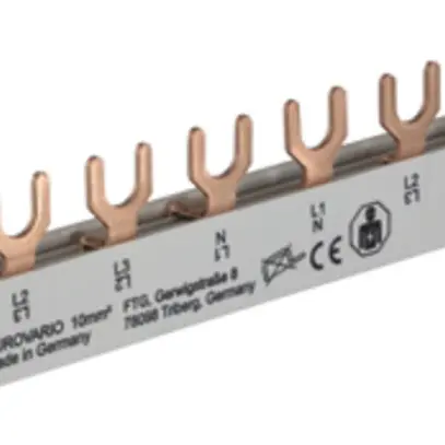 Bloc barre collectrice Eurovario-PHSC en bas E-type 4L 8UM 10mm² 63A 140mm 