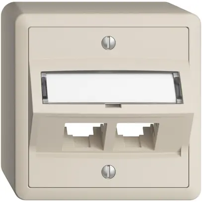 Kit di montaggio AP S-One EDIZIOdue FX per 2×RJ45 obliquo, crema 