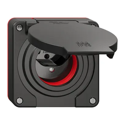 Presa NEVO N.CO 1×T13, IP55 secondo SN 441011, c.guarnizione rossa, nero 
