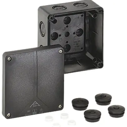 Boîte dérivation AP Abox-i 060 vide, PC, 110×110×67mm, noir 