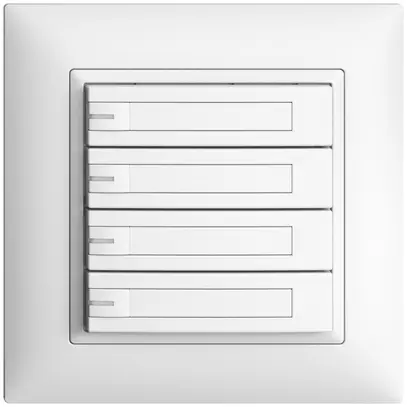 Pulsante univ. INC 4×1t mors. innest. EDIZIOdue bianco, con carta+LED 