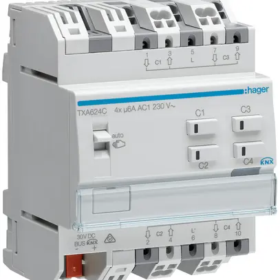 Actionneur de jalousie KNX Hager 230V NE quadruple 