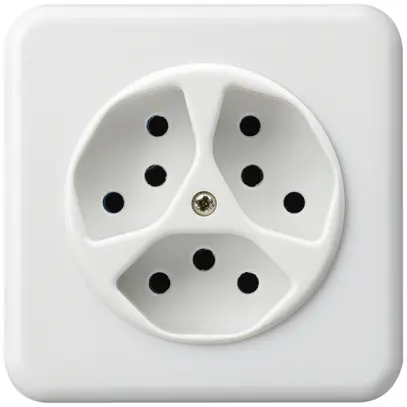 Presa INC basico 3×tipo 13 bianco con protezione bambini 
