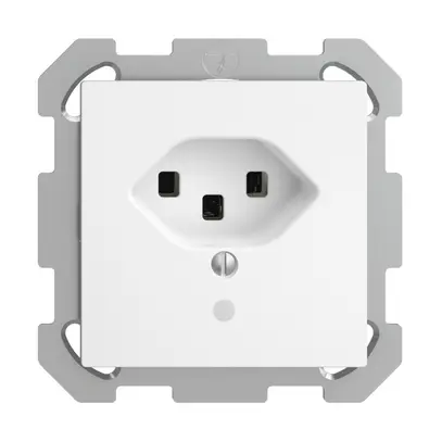 Presa INC EDIZIOdue T23 16A bianco, con LED verde, mors. innest. 