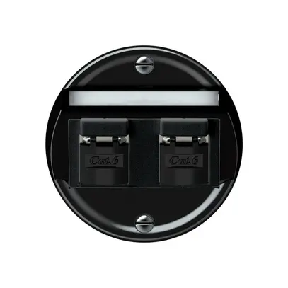 Scatola di raccordo origin 2×RJ45 8(8) cat.6 obliquo schermate 60×60mm nero 