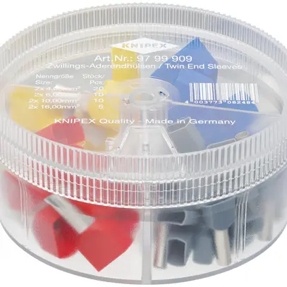 Assortimento capicorda KNIPEX con 45×capicorda Twin isolati 