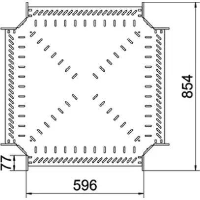 Pièce en croix BET RK 85×600mm acier galvanisé à chaud 