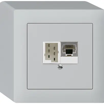 Scatola AP kallysto 1×RJ45s+1×TT83 grigio chiaro 