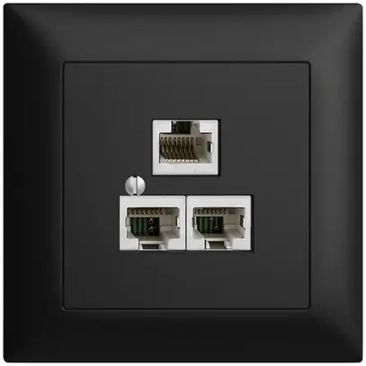 Scatola INC 3×RJ45/s 4P sep. EDIZIOdue R&M swissline nero 