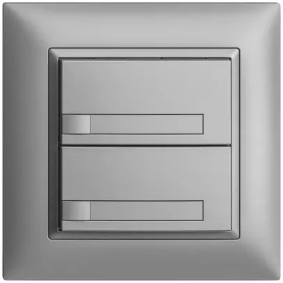 UP-Taster KNX 2-fach EDIZIOdue silver RGB ohne LED mit Papiereinlage 