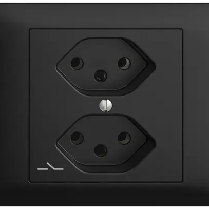 Prise INC EDIZIOdue 2×T13 noir 1×S 