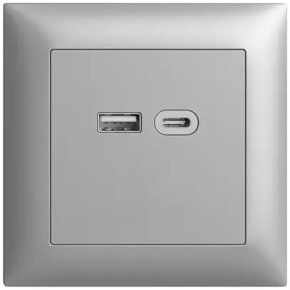 Presa INC USB 18W tipo A + tipo C Feller EDIZIOdue FMI 230V 3600mA silver 