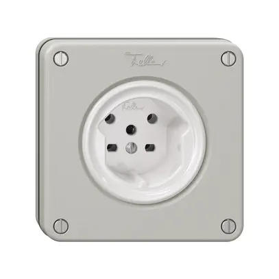 Prise NUPU NEVO, 1×T15, gris clair 