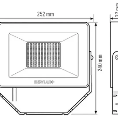 Proiettore LED ESYLUX OFL BASIC, 50W 4000K 5000lm 240×32×170mm IP65, nero 