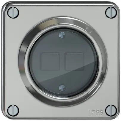 Interruttore stazione secondaria ELEMENT Wiser 2c 2t alluminio 