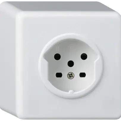 Prise AP basico T15 blanc bornes à vis 