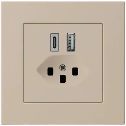 Presa di carica USB INC kallysto.pro 18W PD 1×tipo A 1×tipo C T23 beige 