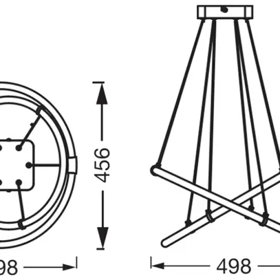 Luminaire suspendu LED LEDVANCE Decor Celestio 21W 2400lm 830 498×456mm transp. 