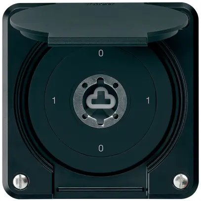 Interrupteur à clé ENC robusto IP55 avec clapet sans cylindre S0/2P noir p.combi 