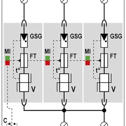 Parasurtension  Citel DAC50VGS-30-275, type 2+3, 3 pôles 