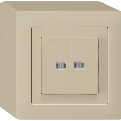 Tasto lum.AP kallysto 2×AR/1L con 2 lenti beige 