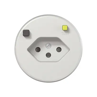 Prise FI ENC CLASSIC E T13 30mA, shutter, blanc 
