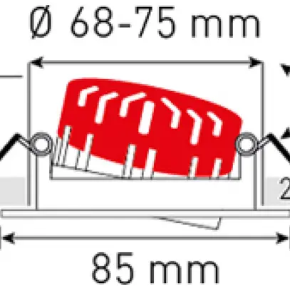 Spot LED INS MH SOLV 8W 710lm 3000K IP44 MB REG DALI Ø80mm bianco 