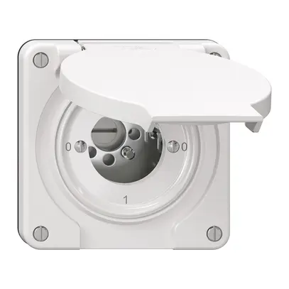 Drehschalter NEVO N.CO 0/1L, ohne Zylinder, KS, 0-1-0-1, weiss 