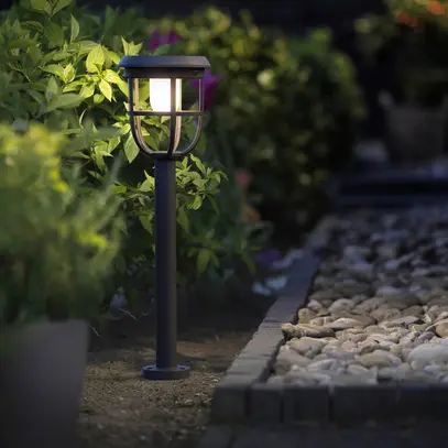 Paletto luminoso LED Philips Radii Solar IR 1.3W 250lm 830 IP44 Ø175×600mm nero 