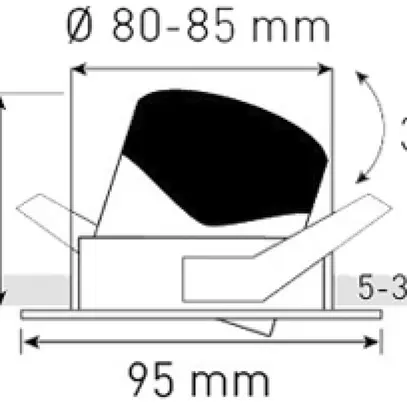 EB-LED-Spot maxLUCE ROUND 230 8W 850lm 3000K IP44 MB DIM Ø80…85mm Nickel 36° 