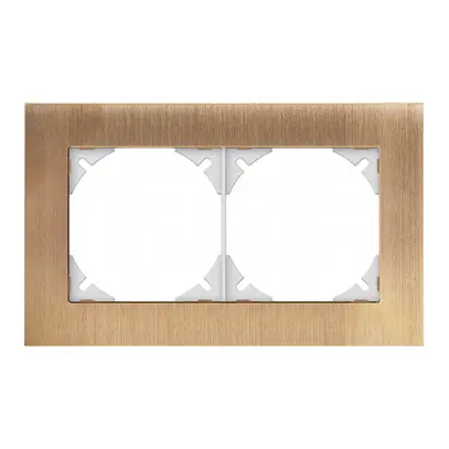 Telaio di copertura EDIZIOdue prestige 1×2 ottone champagne 