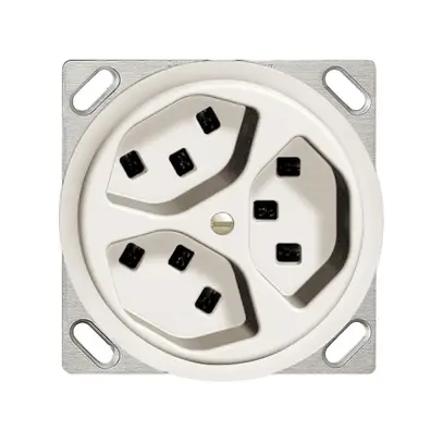 Presa INS 3×T23 16A bianco FH, con morsetti innest. 