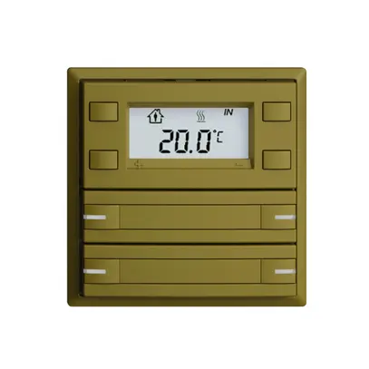 Poussoir RTH ENC KNX 4× EDIZIOdue F olive, avec pap.+LED RGB 